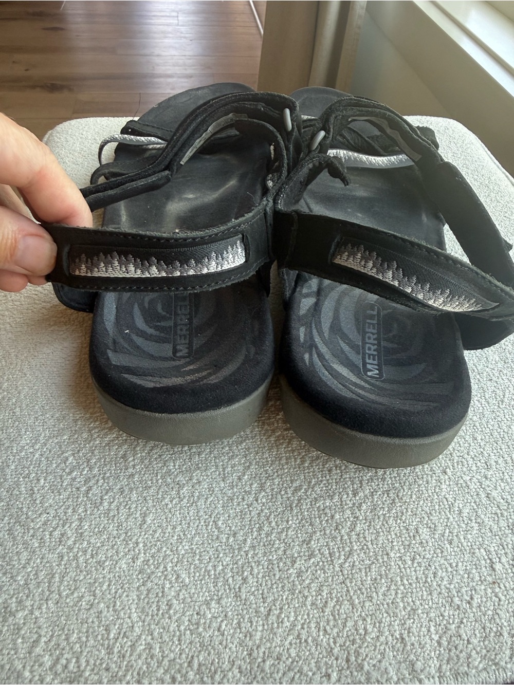 Merrell Women’s Strappy Sandals Adjustable Hook & Loop Black Gray US 11 EU 42 - Picture 3 of 7